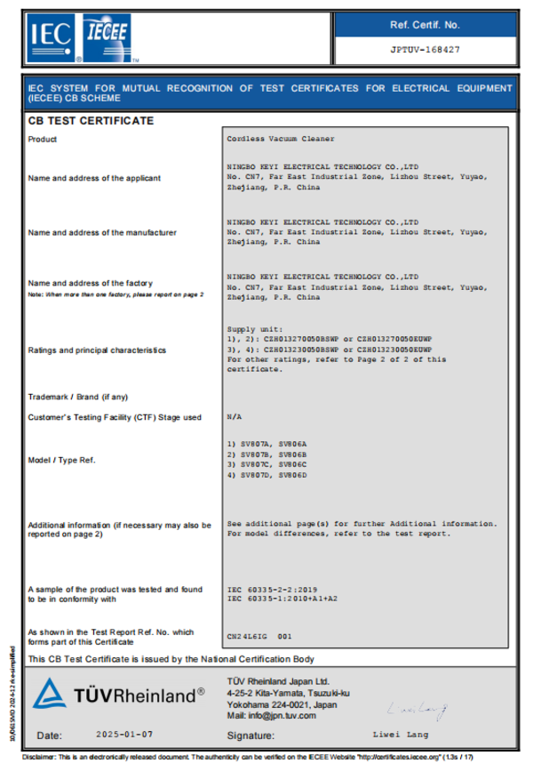 International Standards Certificate